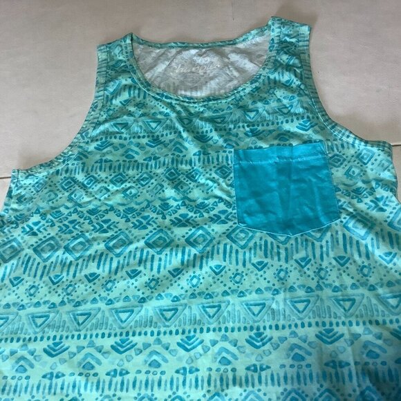 Men's Chubbies Tank Top Size S Blue Sleeveless Beach Geometric - Picture 2 of 7